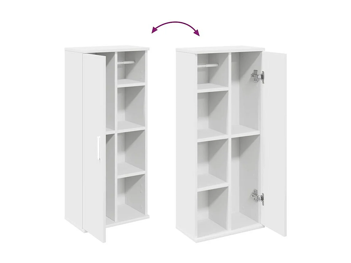 Meuble de salle de bain avec porte-rouleau blanc 39x22x90