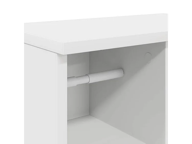 Meuble de salle de bain avec porte-rouleau blanc 39x22x90