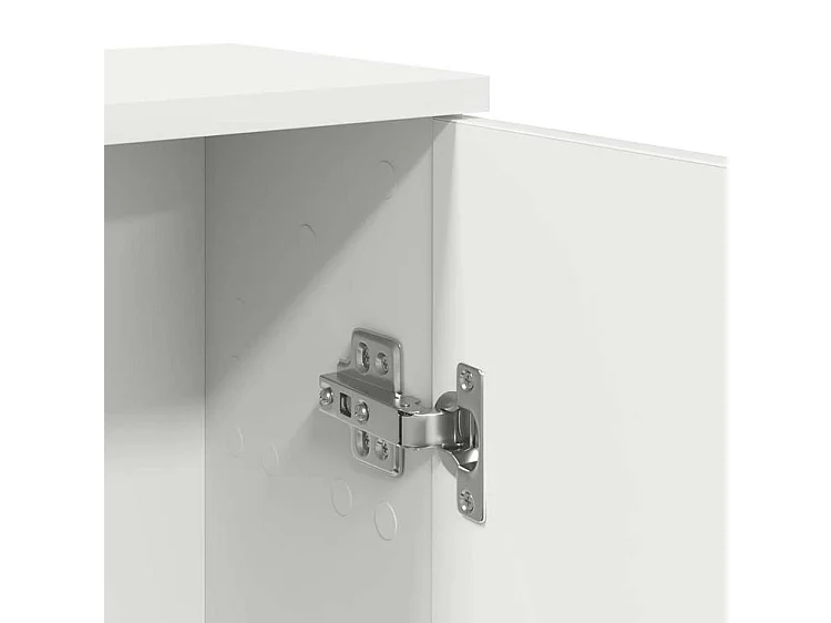 Meuble de salle de bain avec porte-rouleau blanc 39x22x90
