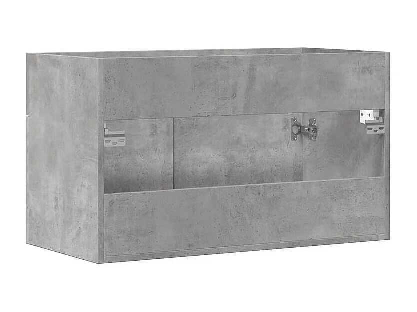 Armoire de lavabo de salle de bain gris béton bois d'ingénierie