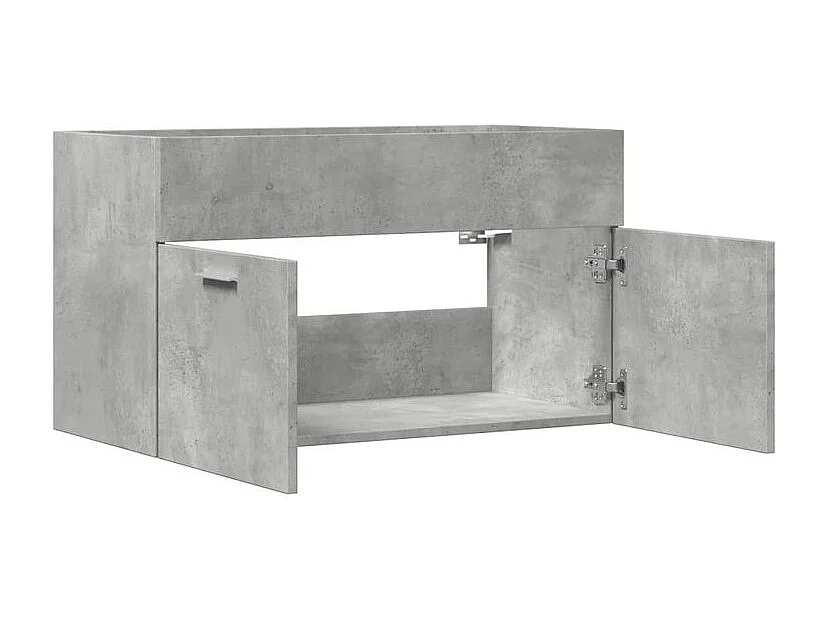 Armoire de lavabo de salle de bain gris béton bois d'ingénierie