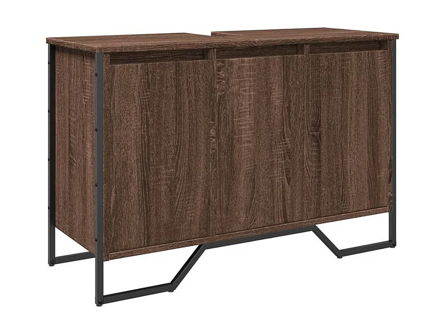 Armoire lavabo de salle de bain chêne marron 91x35x60