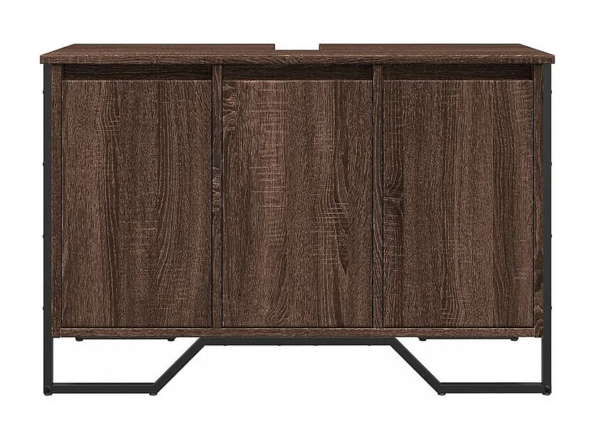 Armoire lavabo de salle de bain chêne marron 91x35x60