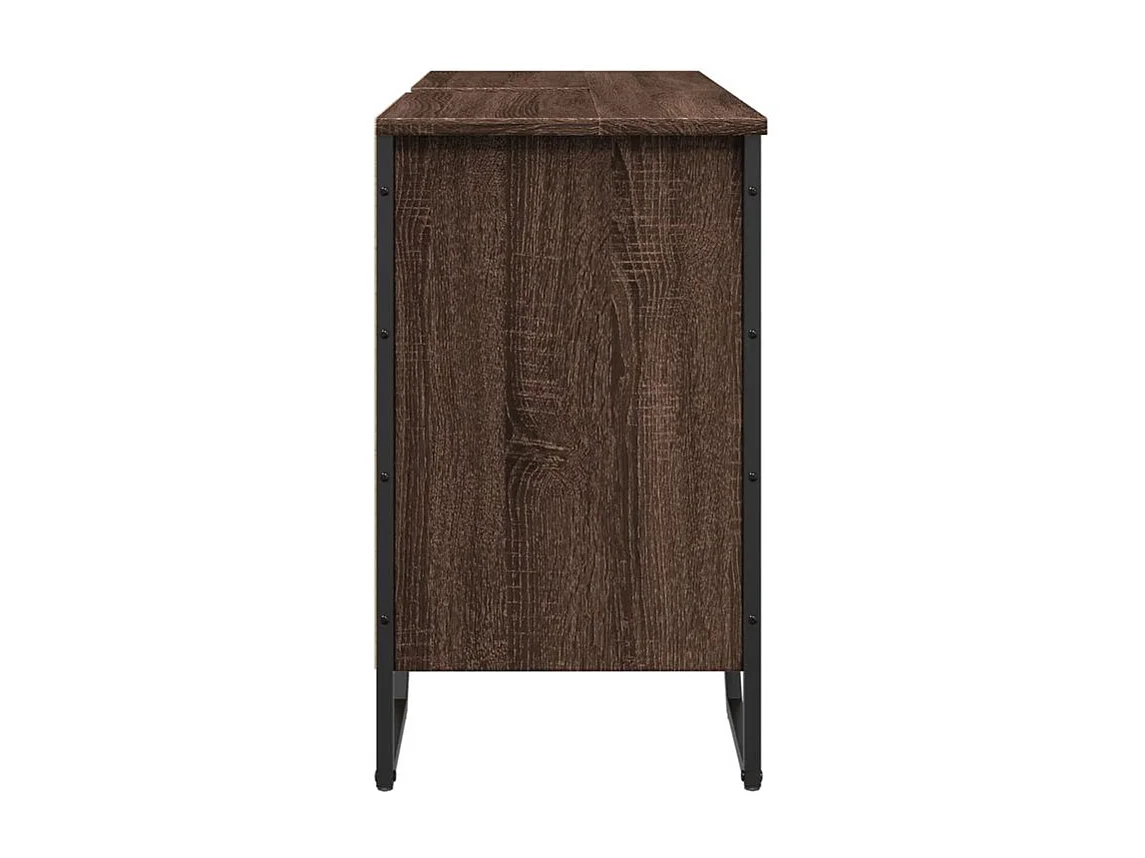 Armoire lavabo de salle de bain chêne marron 91x35x60