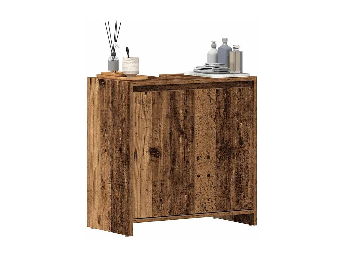 Armoire lavabo de salle de bain vieux bois 60x33x60