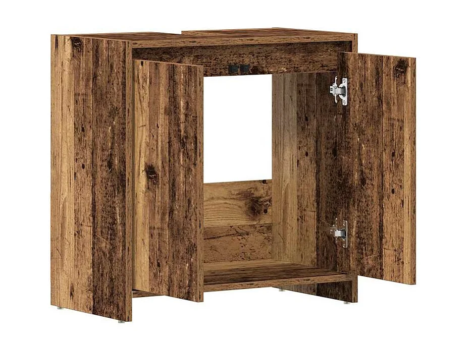 Armoire lavabo de salle de bain vieux bois 60x33x60