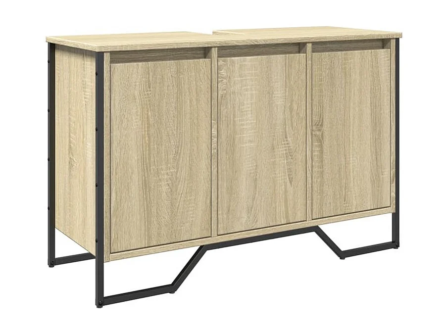Armoire lavabo de salle de bain chêne sonoma 91x35x60