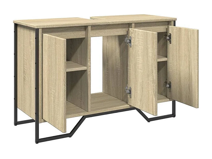 Armoire lavabo de salle de bain chêne sonoma 91x35x60