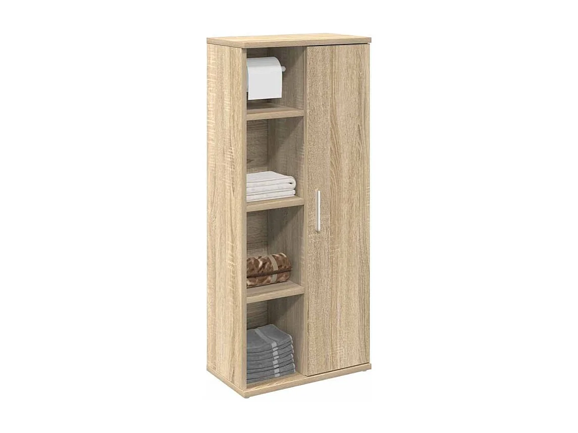 Meuble de salle de bain avec porte-rouleau chêne sonoma