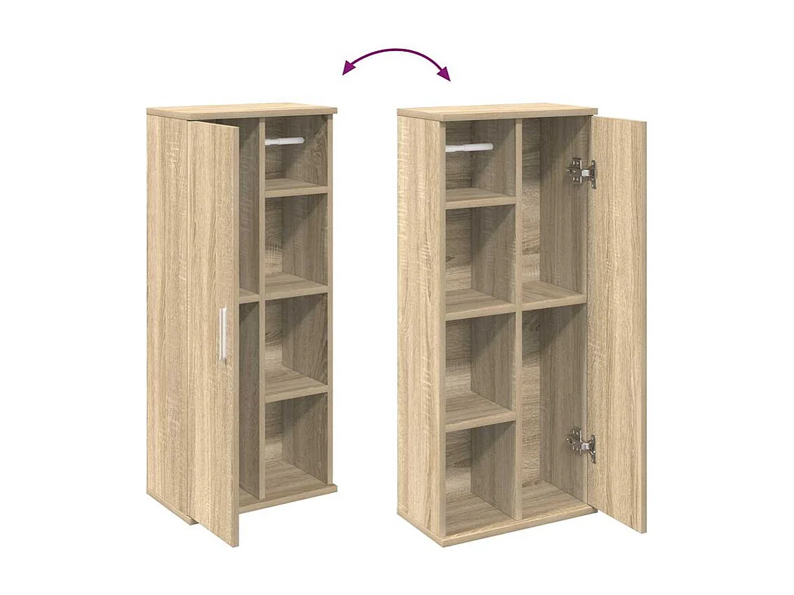 Meuble de salle de bain avec porte-rouleau chêne sonoma