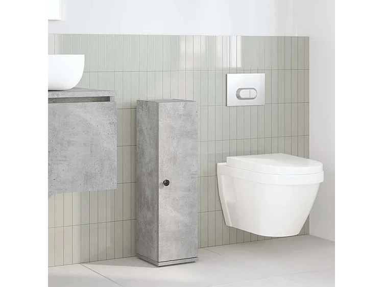 Meuble de salle de bain avec porte-rouleau gris béton