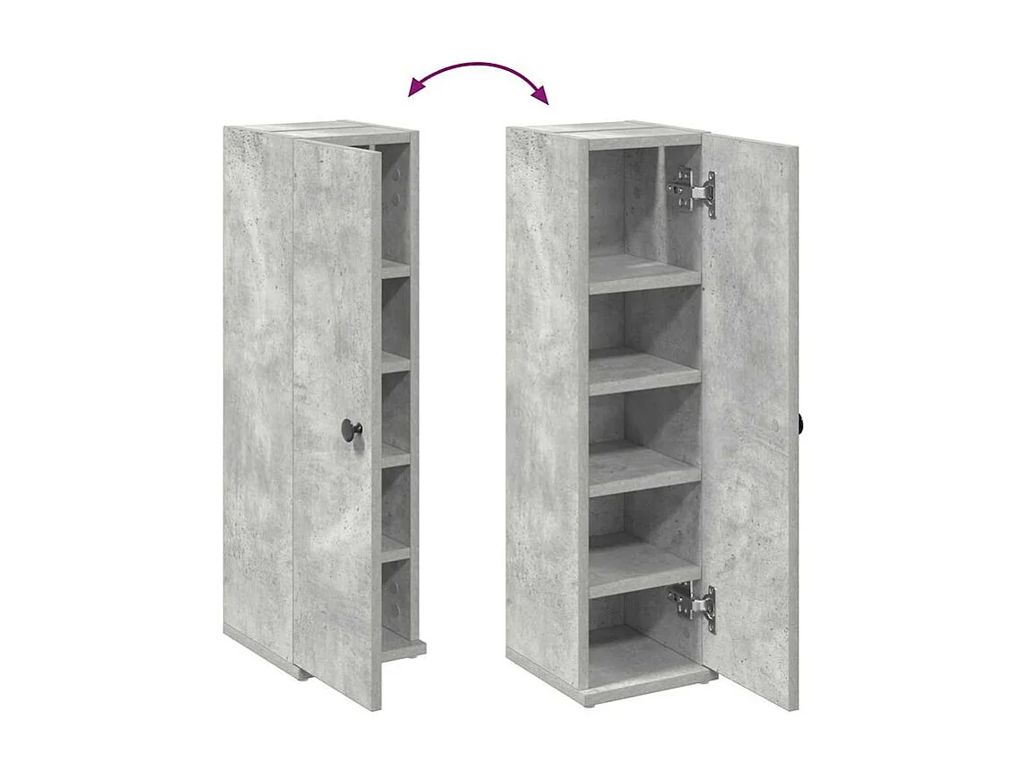Meuble de salle de bain avec porte-rouleau gris béton