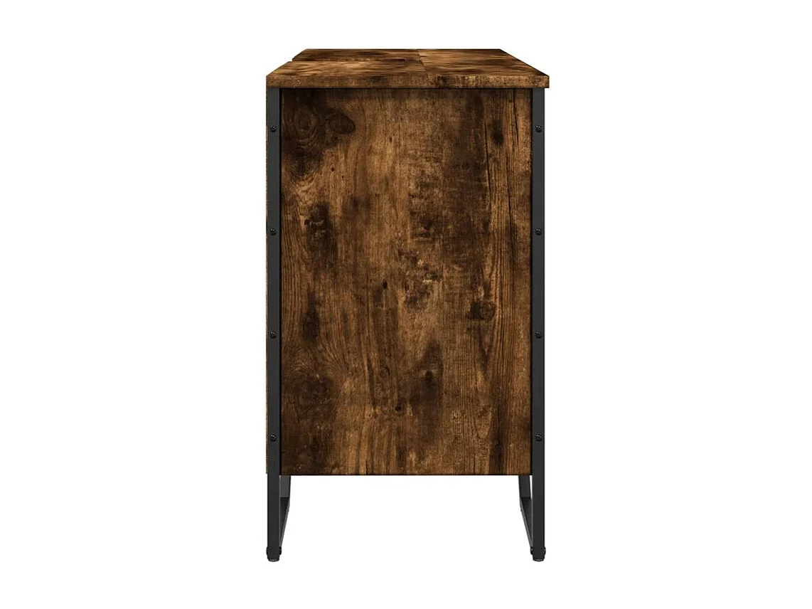 Armoire lavabo de salle de bain chêne fumé 91x35x60