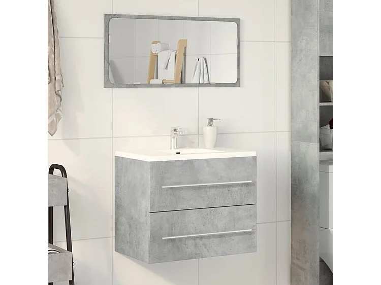 Armoire d'évier Gris béton 60x38,5x48