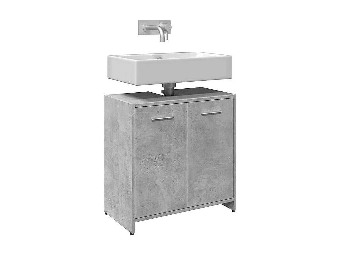 Armoire lavabo de salle de bain gris béton 60x33x60