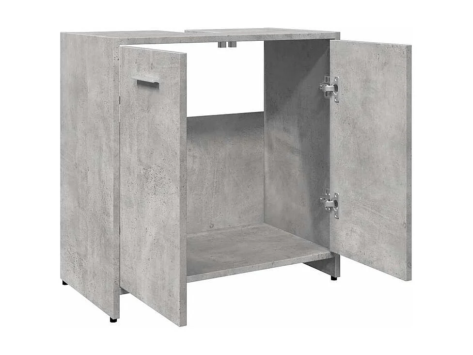 Armoire lavabo de salle de bain gris béton 60x33x60