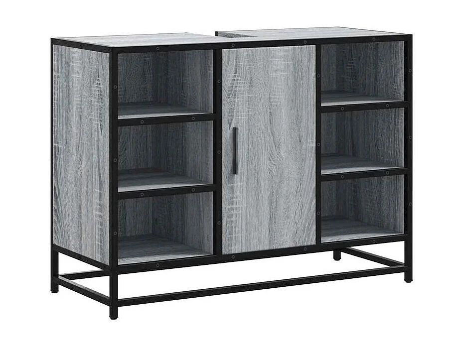 Armoire lavabo de salle de bain sonoma gris bois d'ingénierie