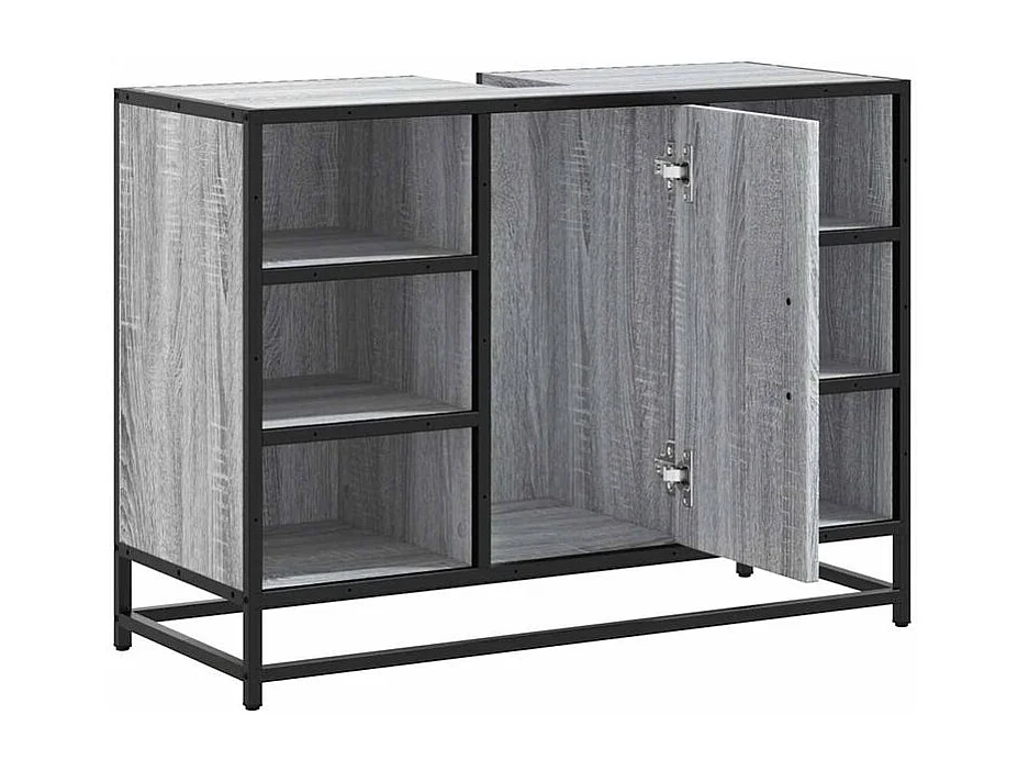 Armoire lavabo de salle de bain sonoma gris bois d'ingénierie