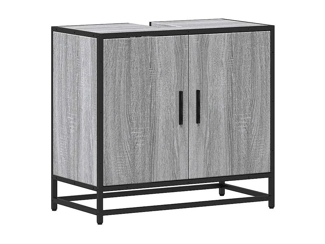 Armoire de lavabo de salle de bain sonoma gris 65x33x60
