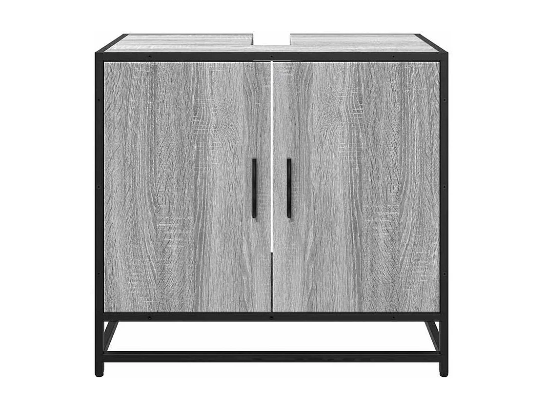Armoire de lavabo de salle de bain sonoma gris 65x33x60