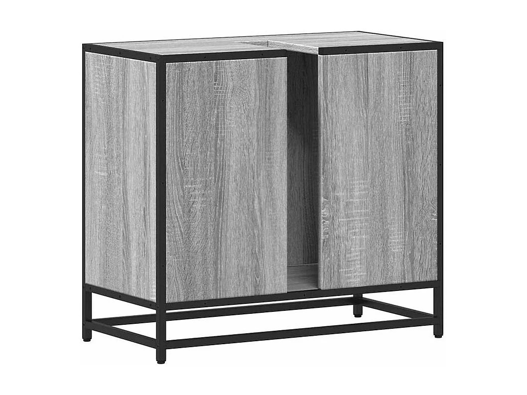 Armoire de lavabo de salle de bain sonoma gris 65x33x60