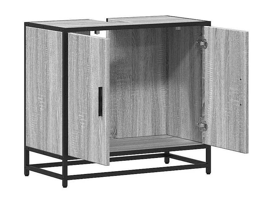 Armoire de lavabo de salle de bain sonoma gris 65x33x60
