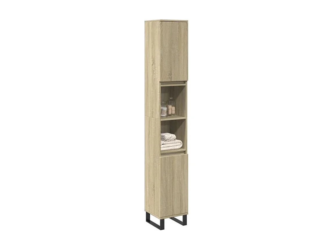 Armoire salle de bain chêne sonoma 30x30x190