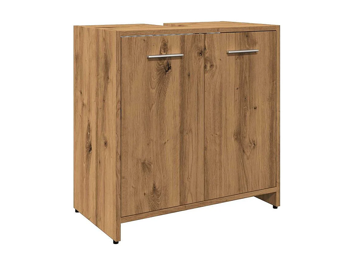 Armoire lavabo de salle de bain chêne artisanal 60x33x60