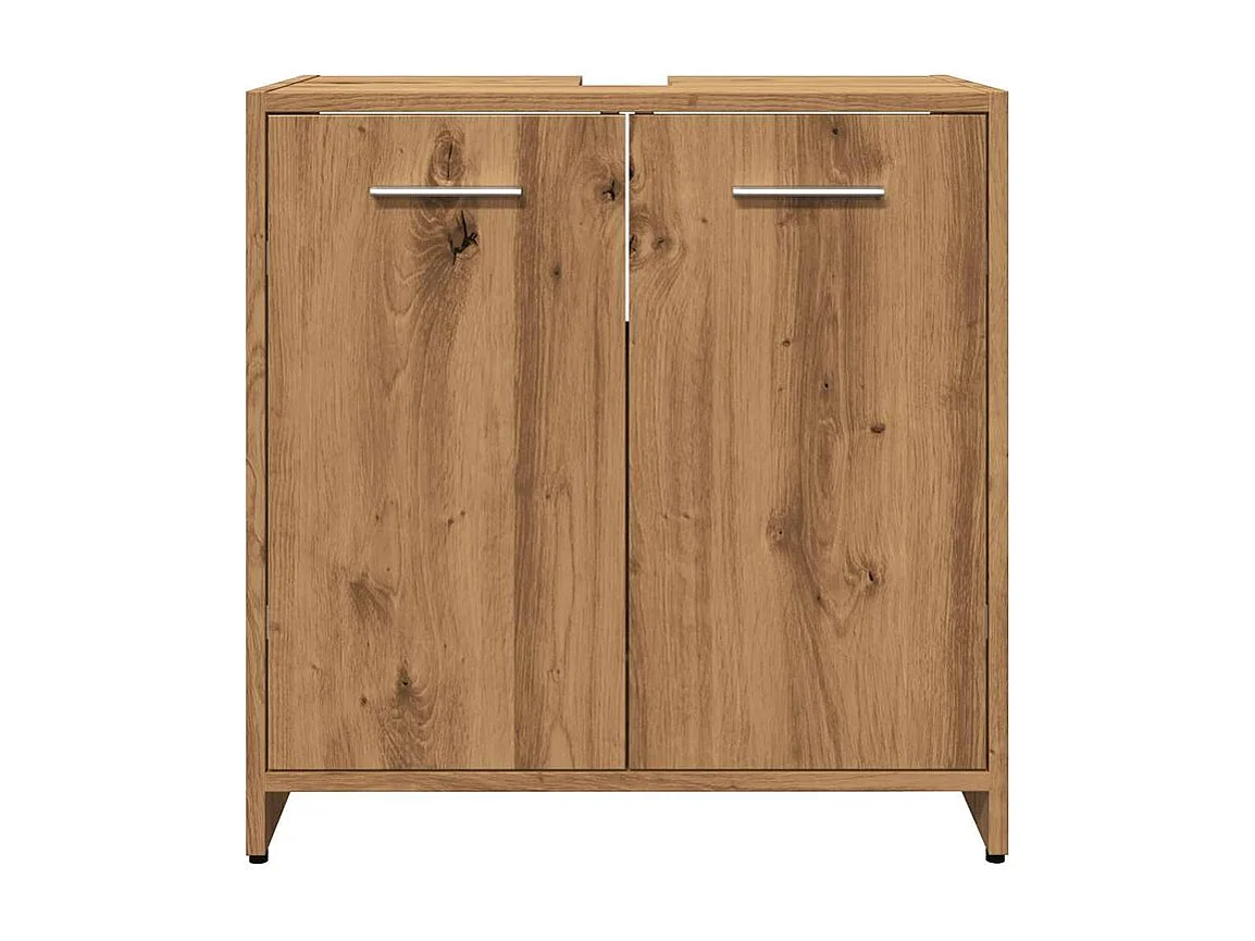 Armoire lavabo de salle de bain chêne artisanal 60x33x60
