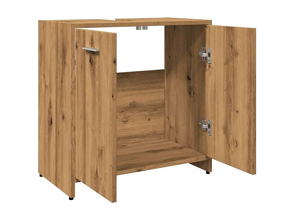 Armoire lavabo de salle de bain chêne artisanal 60x33x60