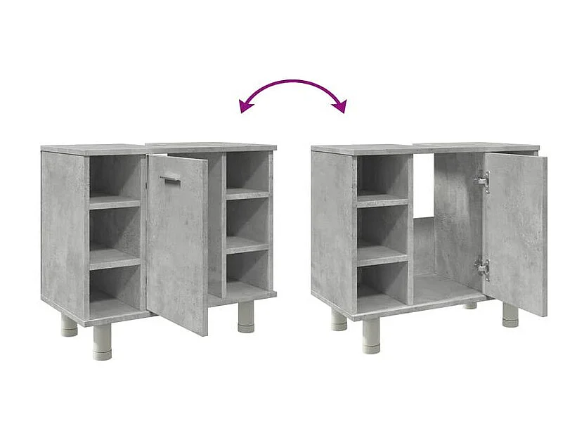 Armoire de salle de bain Gris béton 60x32x53,5