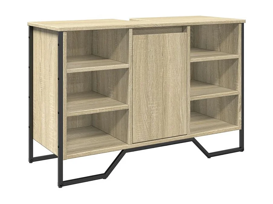 Armoire lavabo de salle de bain chêne sonoma 91x35x60