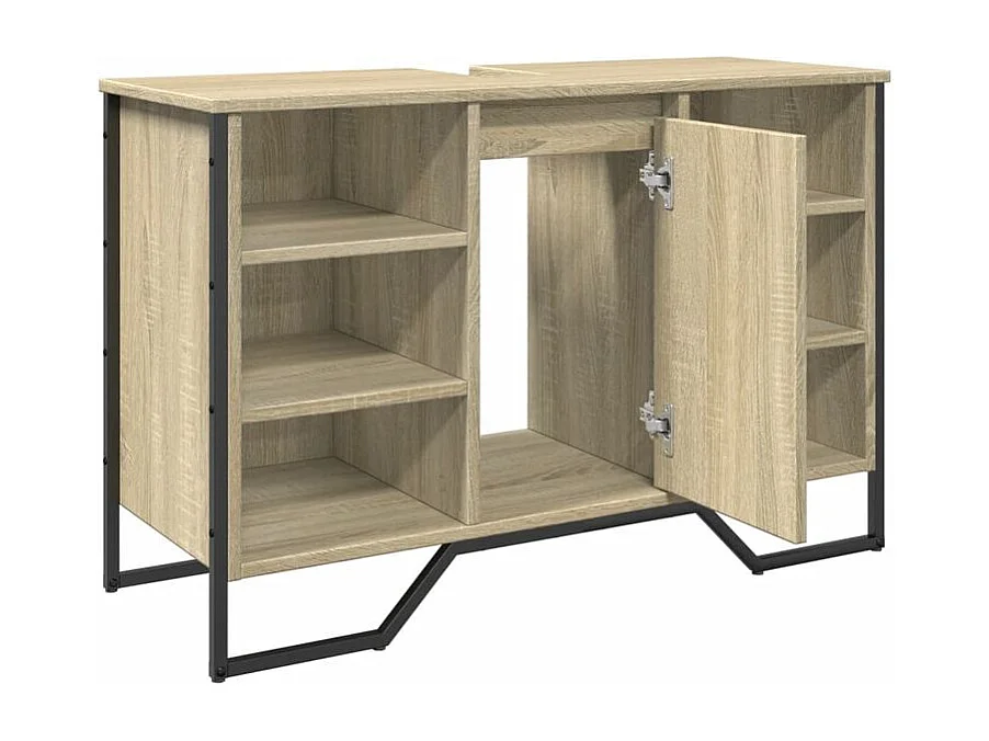 Armoire lavabo de salle de bain chêne sonoma 91x35x60
