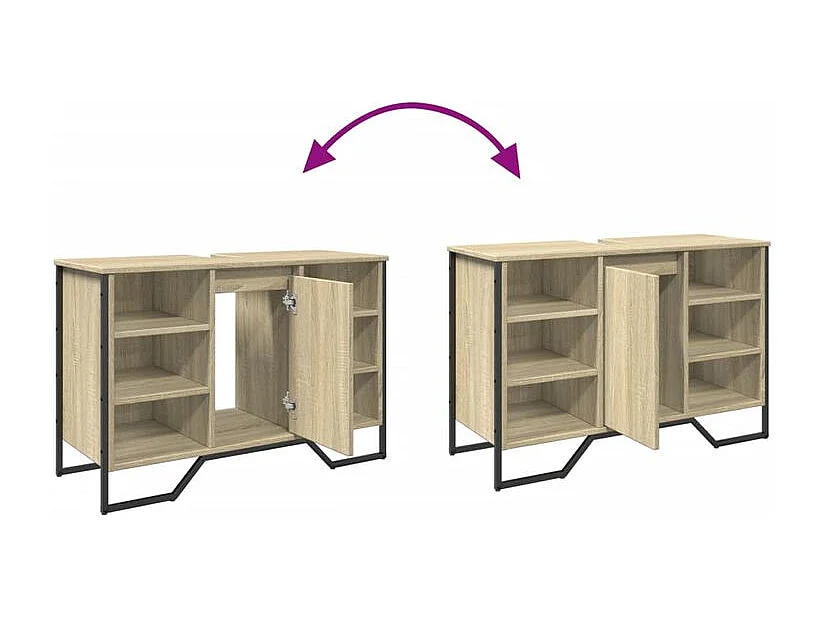 Armoire lavabo de salle de bain chêne sonoma 91x35x60