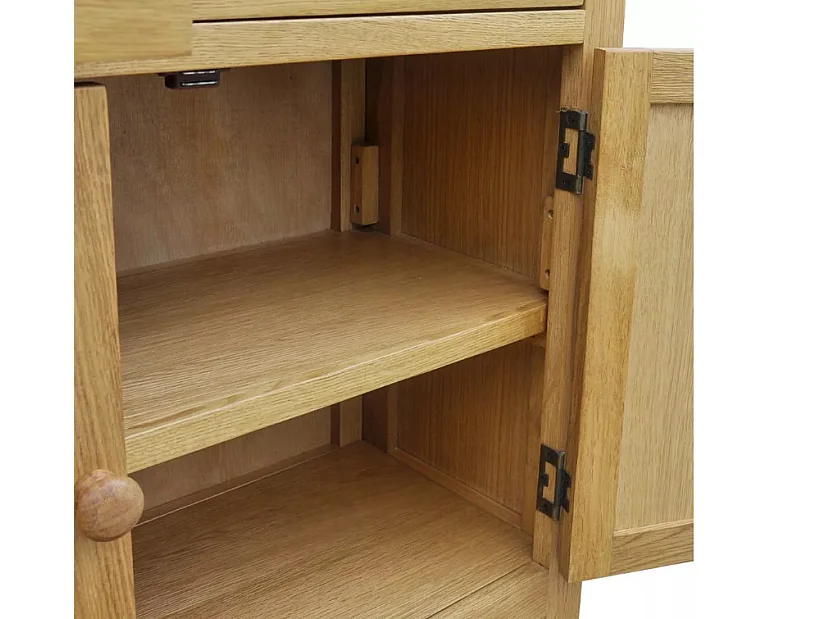 Commode 2 portes 2 tiroirs chêne massif clair Candice