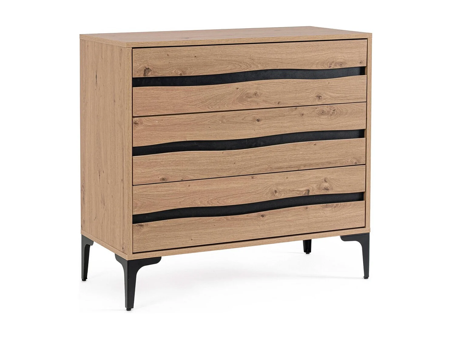 Commode 3 tiroirs MELYS 80cm – Métal & bois