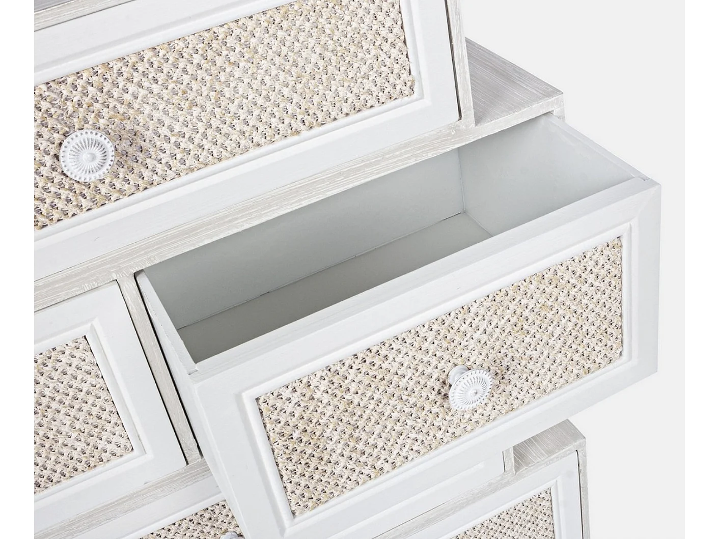 MONTIEL ladekast met 6 laden – Hout & linnen stof