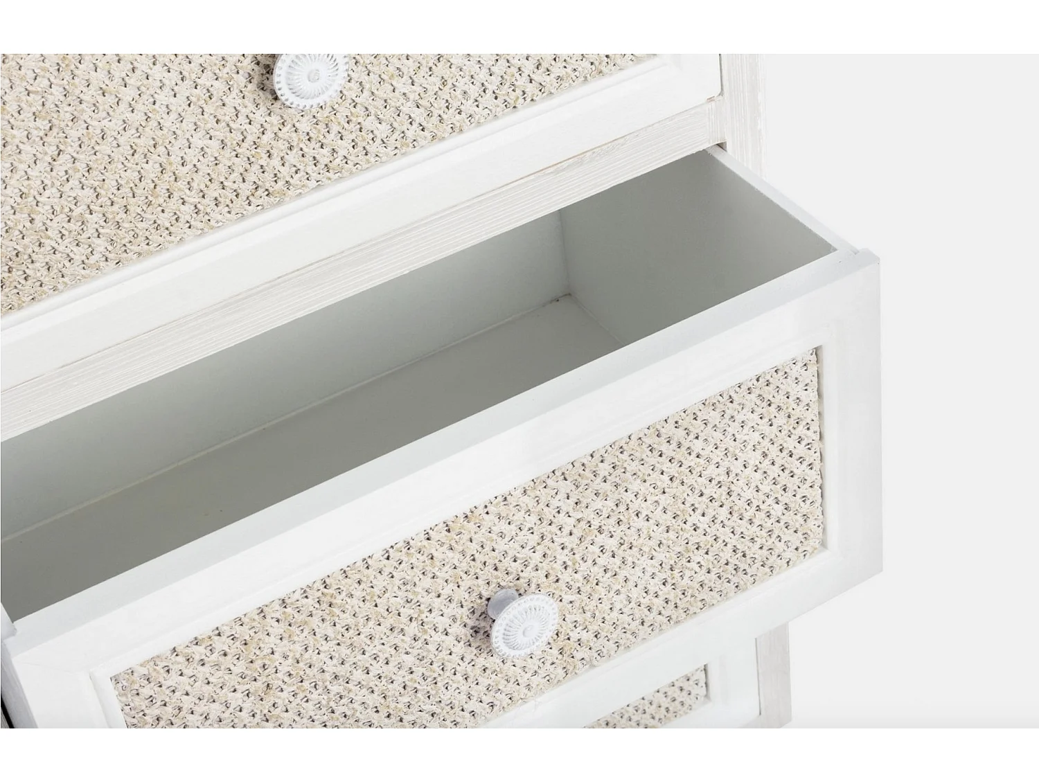 Chiffonnier 3 tiroirs MONTIEL – Bois & tissu lin