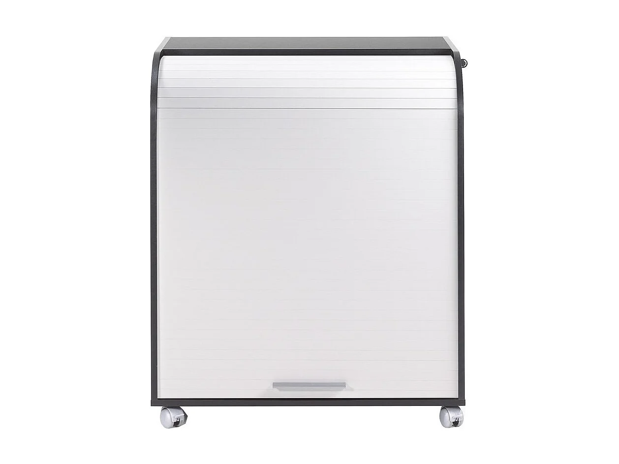 Bureau informatique noir à rideau blanc Must 80cm