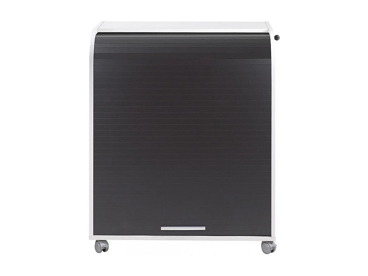 Bureau informatique blanc à rideau noir Must 80cm