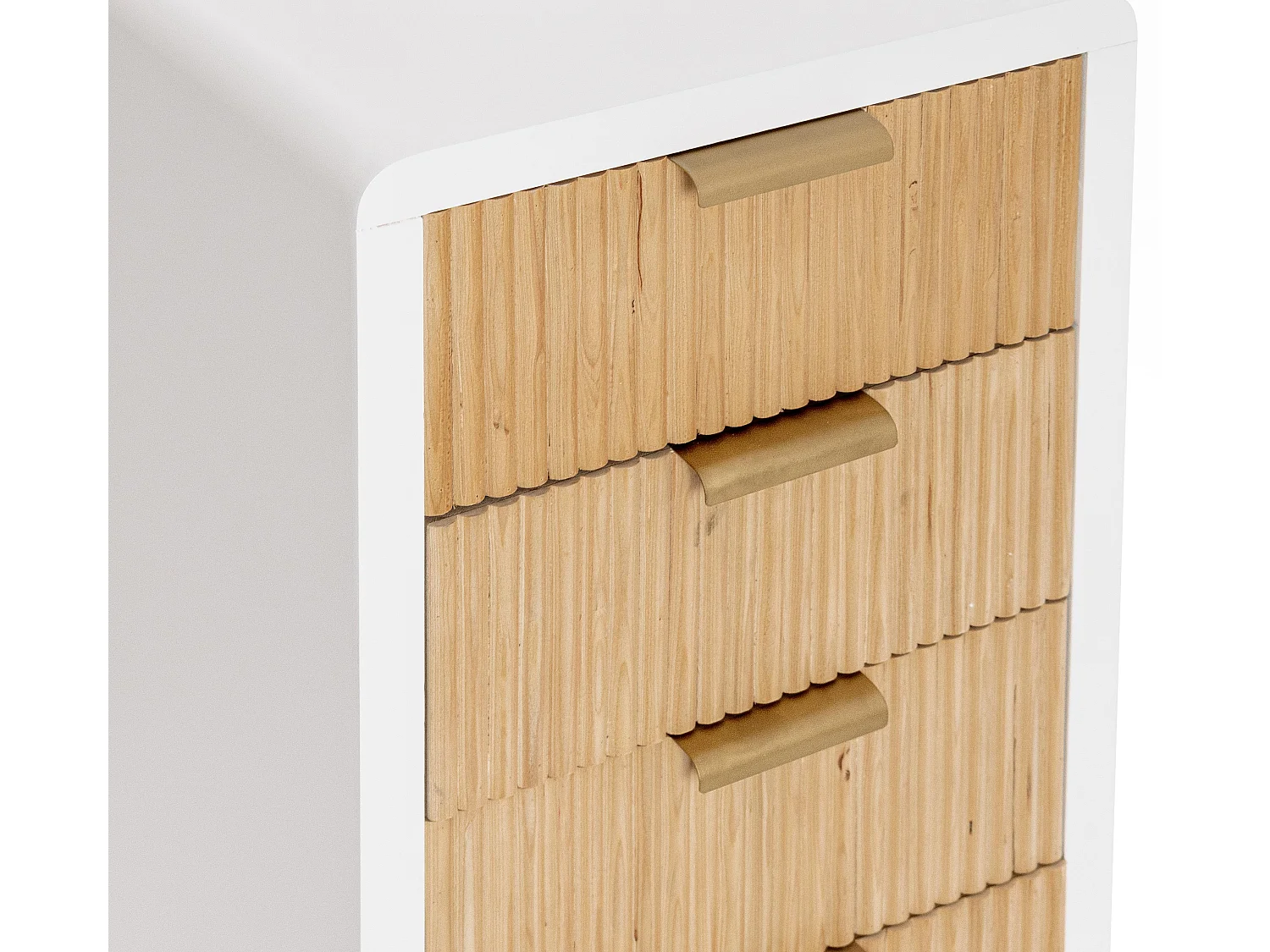 Chiffonnier 5 tiroirs CHARLEY – Blanc & naturel