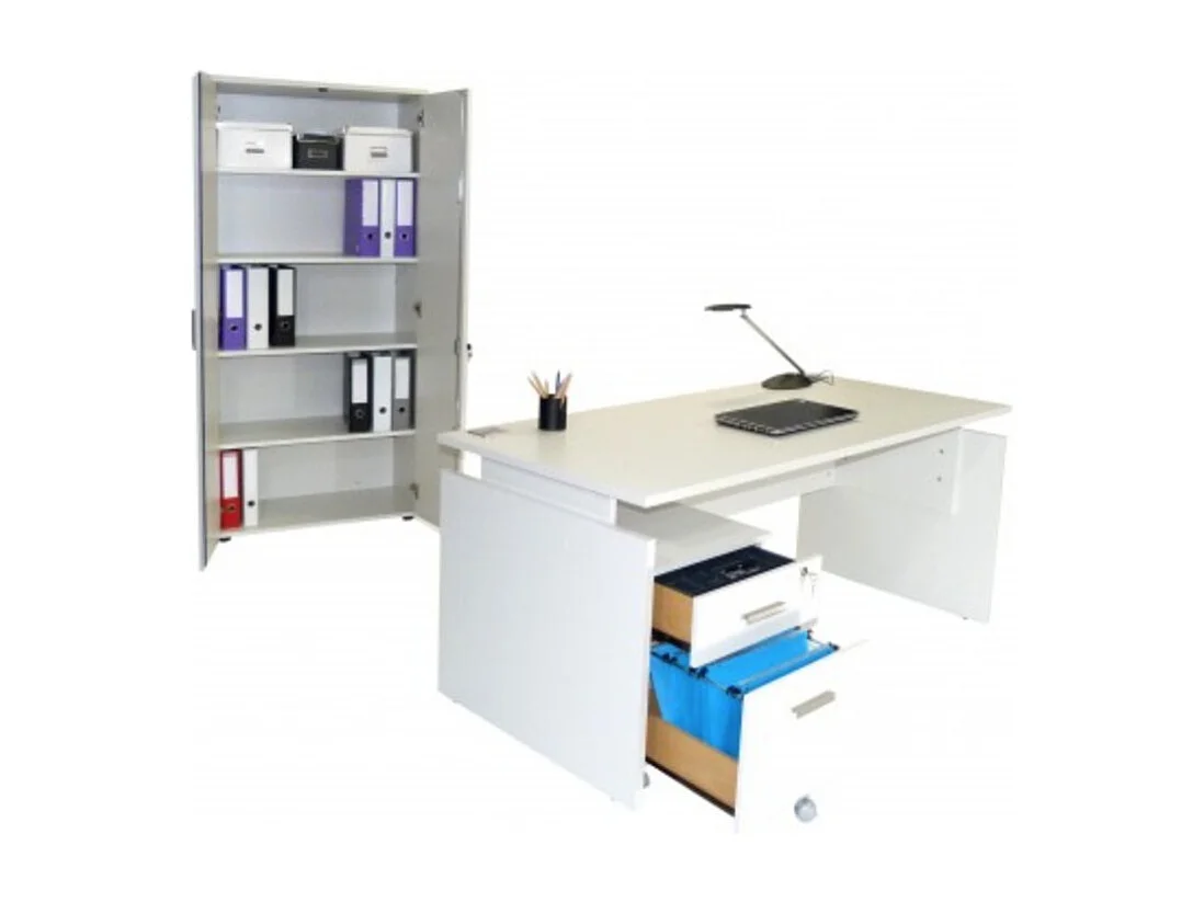 Hublo wit in hoogte verstelbaar bureau