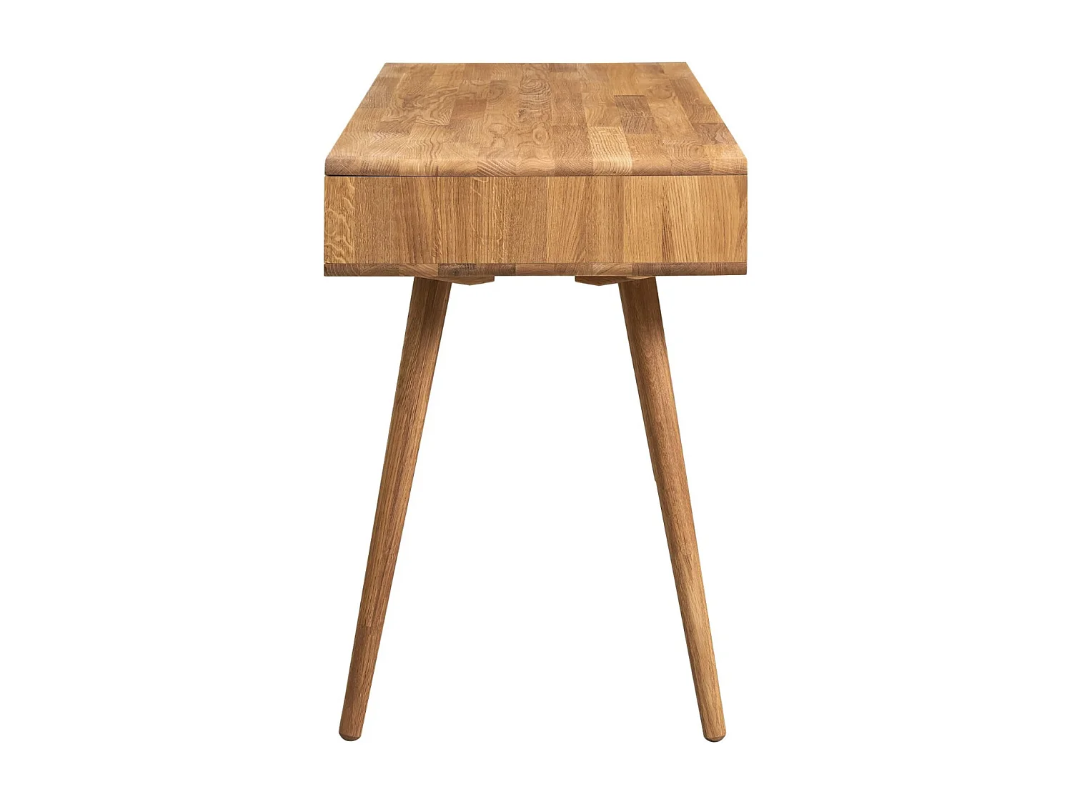 Bureau en bois de chêne massif avec 2 tiroirs Kundy 140cm