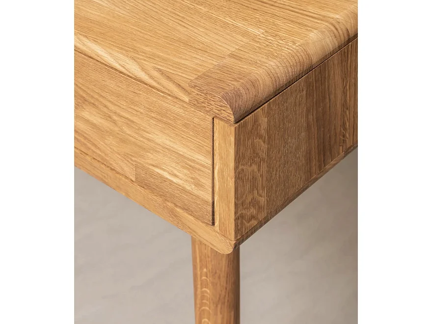 Bureau en bois de chêne massif avec 2 tiroirs Kundy 140cm