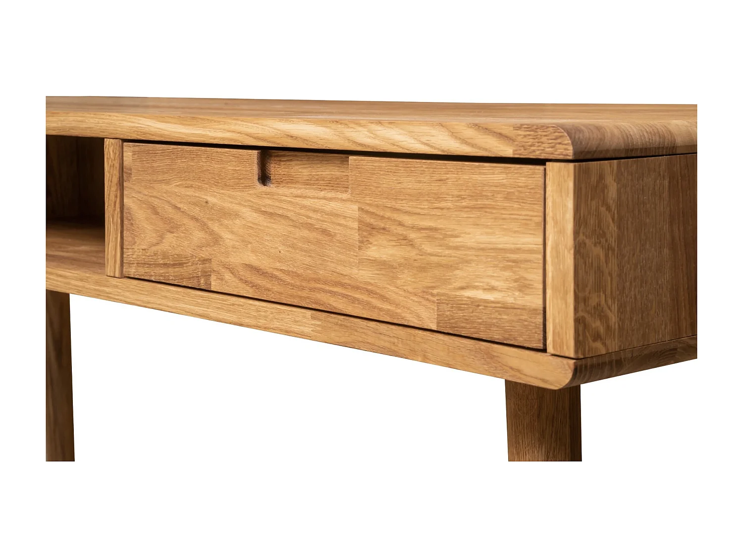 Bureau en bois de chêne massif avec 2 tiroirs Kundy 140cm