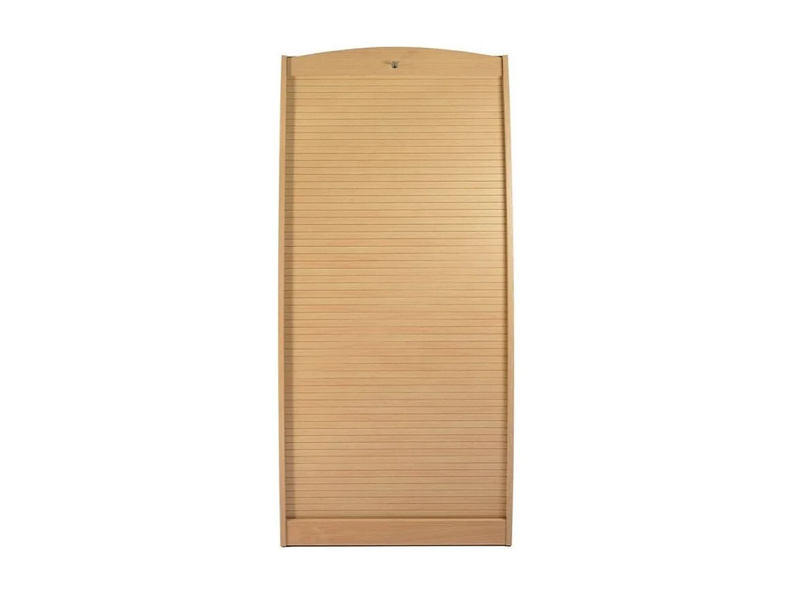 Armoire informatique à rideaux bois hêtre naturel Patrick 80cm