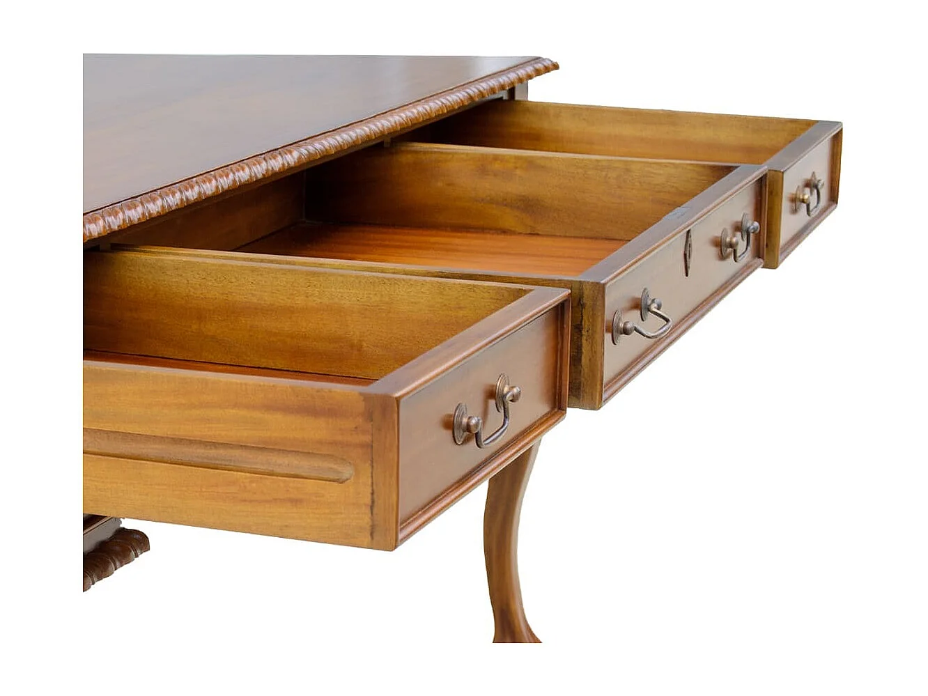 Bureau chippendale en bois d'acajou marron 160cm