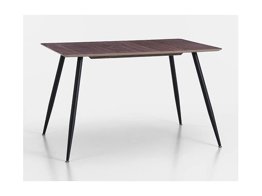 Donker notenhouten bureau en zwart metalen poten Fuse 120 cm