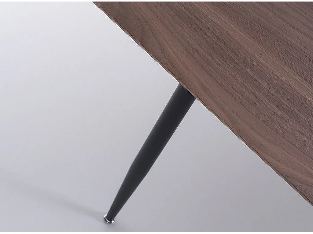 Donker notenhouten bureau en zwart metalen poten Fuse 120 cm