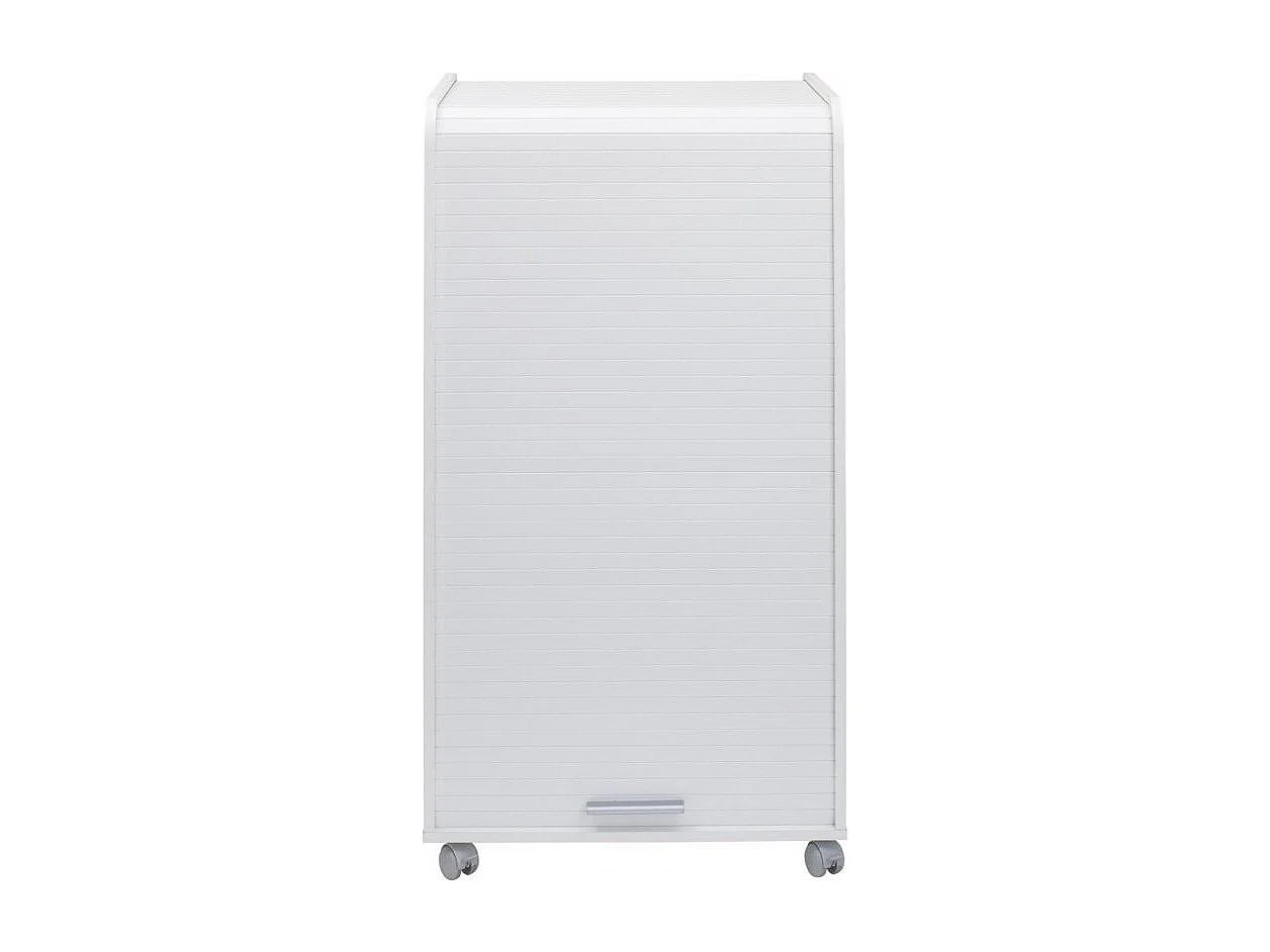 Meuble informatique à rideau blanc Orga 140cm
